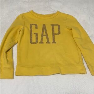 GAP Yellow Cropped Sweatshirt Crew Neck Long Sleeves
